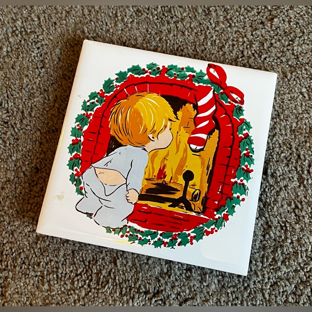 Vintage 1981 JASCO Holiday Christmas Trivet Decor
